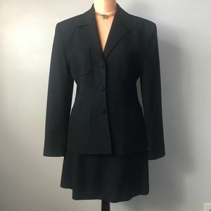Bebe Black Wool Skirt Suit